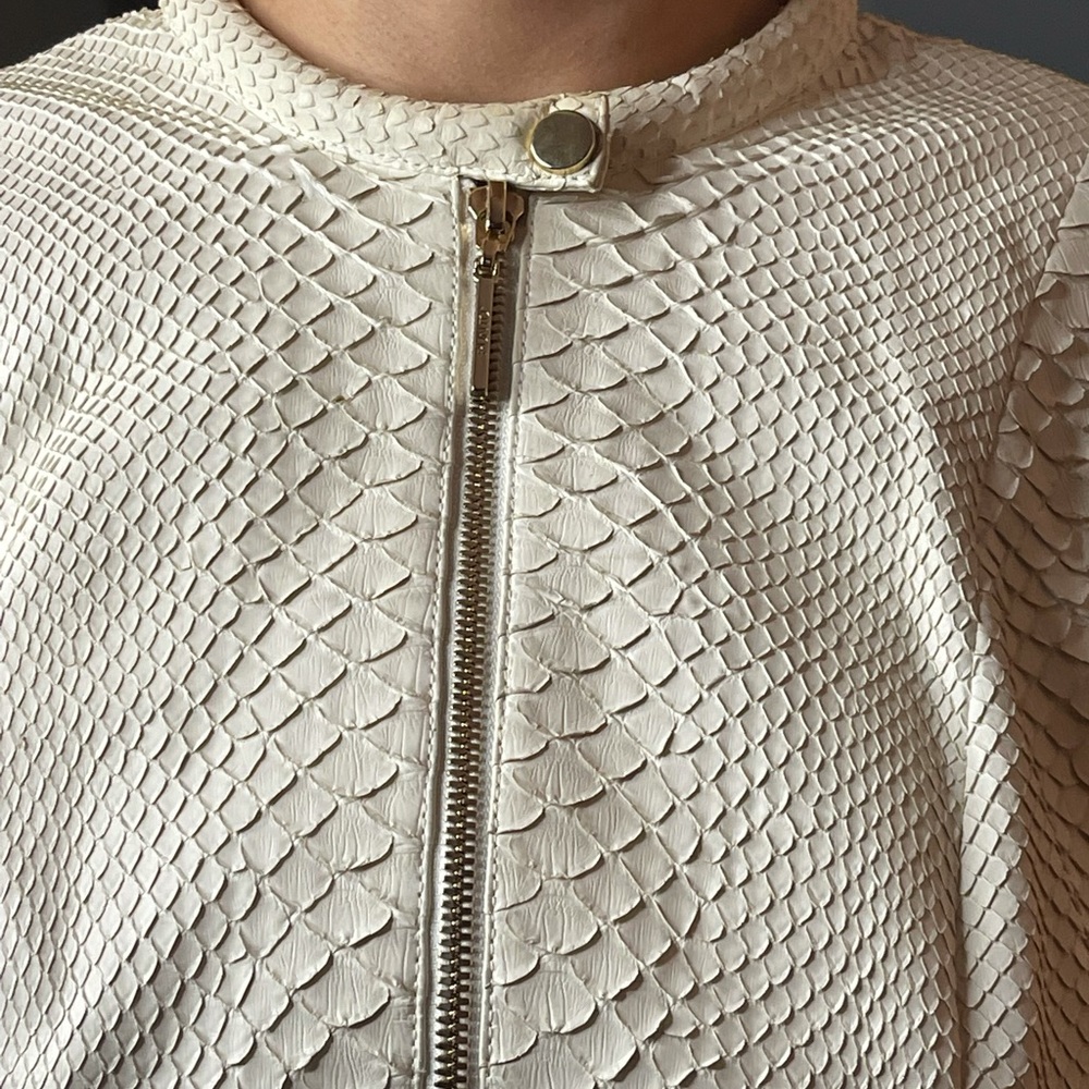 Pinto 100 % Python Cream Jacket Size Small - image 6